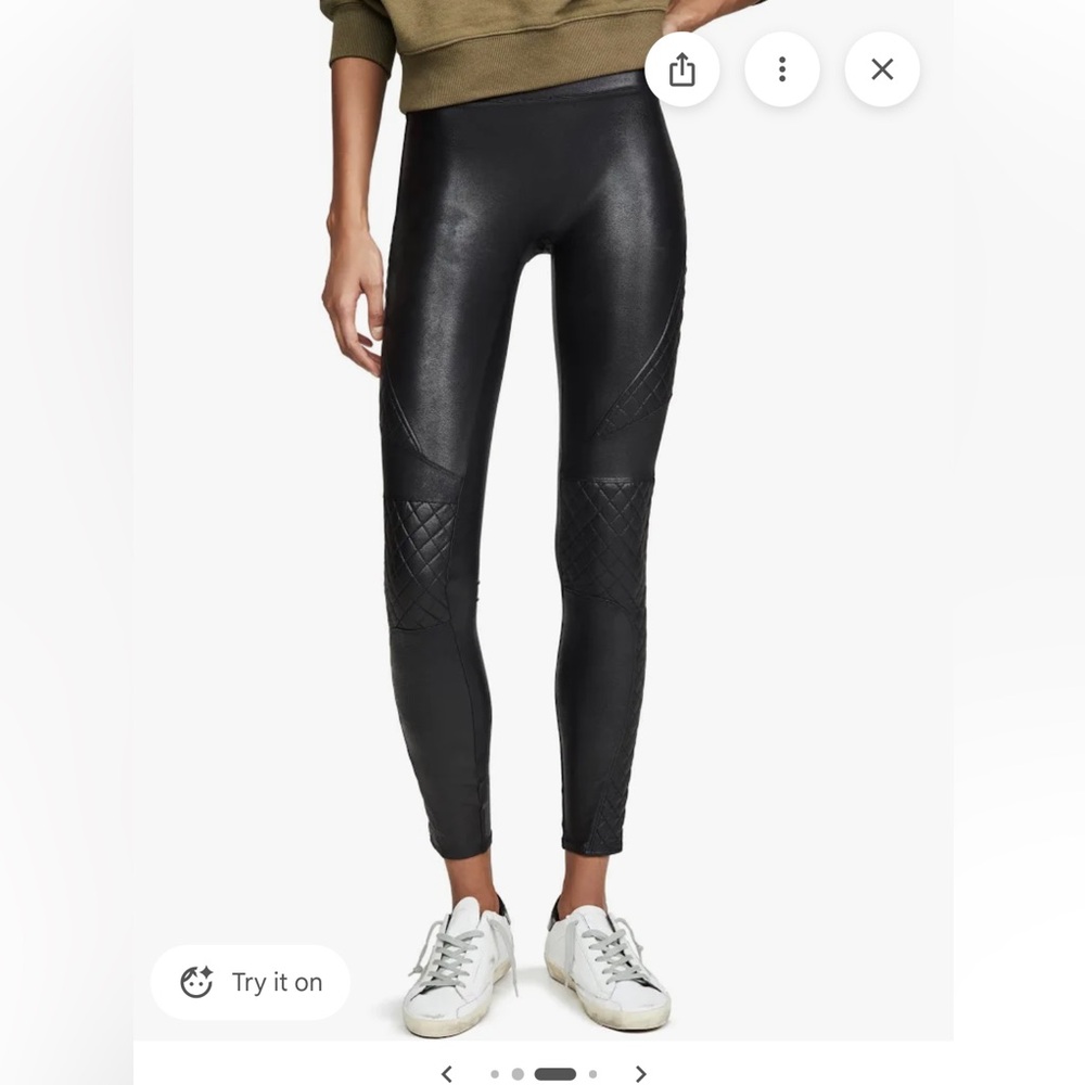 Spanx Quilted Faux Leather Leggings